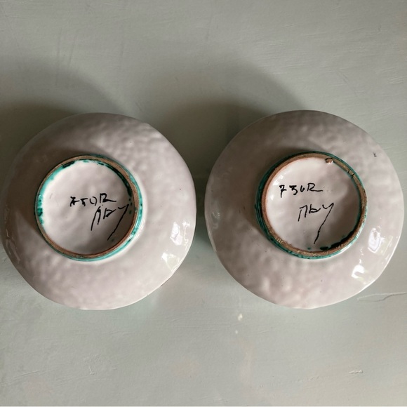 Italian Pottery Taper Candle Holders Set of 2 - Picture 8 of 8